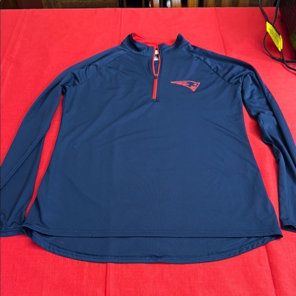 New England Patriots Navy Quarter-Zip Pullover Size Large